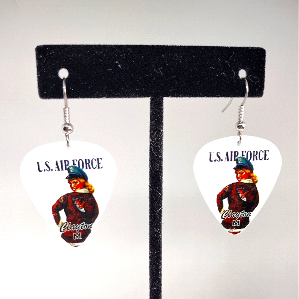 U.S. Air Force Guitar Pick Earrings